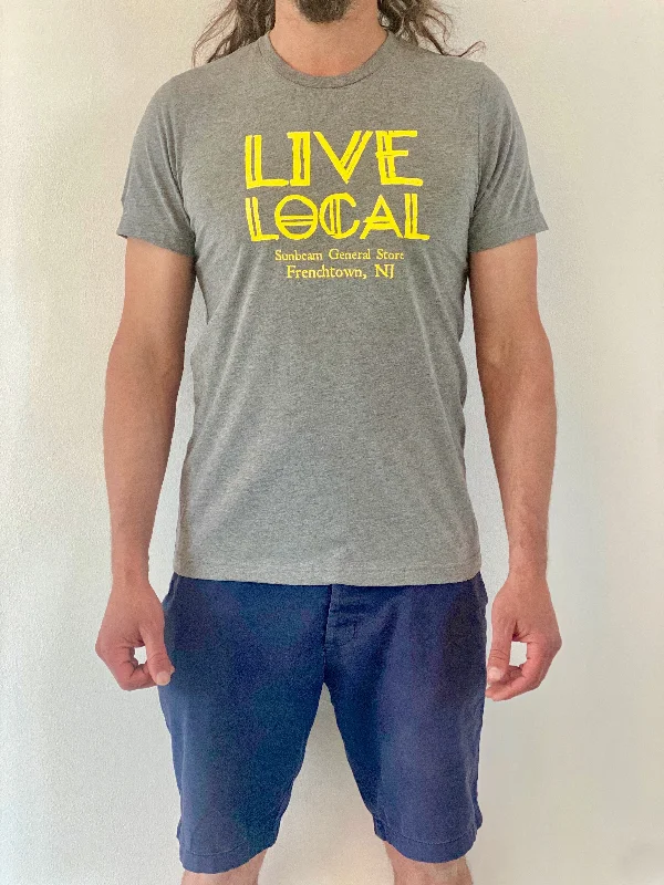 Live Local T-Shirt Striped Floral Plaid