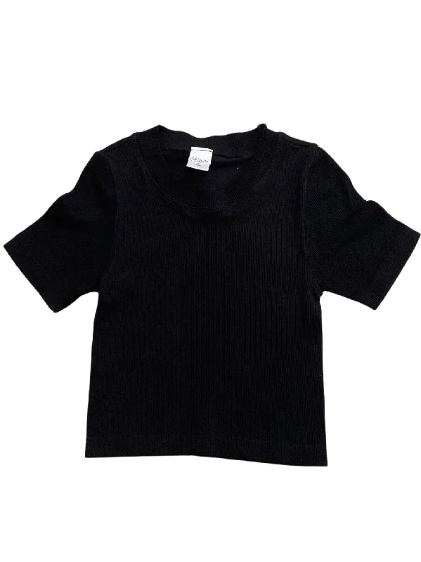 Ribbed Seamless Shirt V-Neck T-Shirt Long Sleeve Cotton