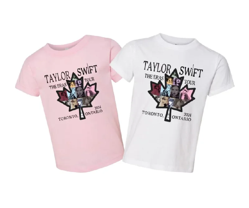 Taylor Themed Era's Tour Maple Leaf Toronto Tshirt Spandex Blend Rayon Blend Denim Blend