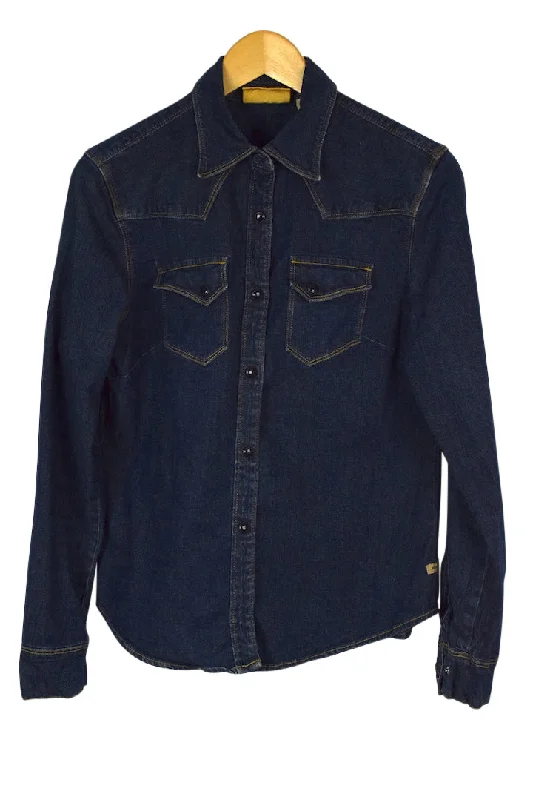 Levi Strauss Brand Denim Western Shirt Zippered Front Buttoned Front Snap Front