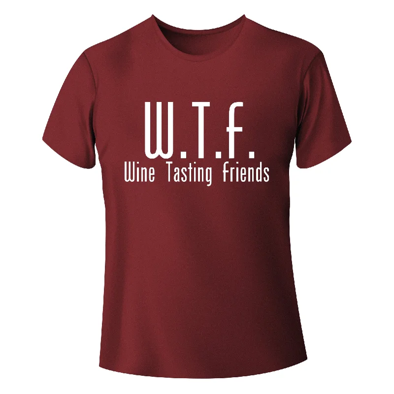 W.T.F - Wine Tasting Friends Unisex Screen-print T-Shirt Casual Formal Business