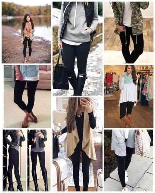 Ladies Black Butter Leggings Trendy Cold Weather Tights