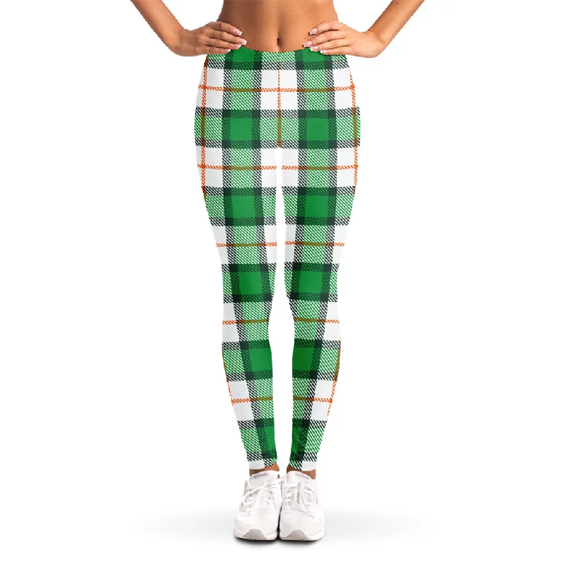 Irish Tartan St. Patrick's Day Print Women's Leggings Comfortable Capri-Length Leggings