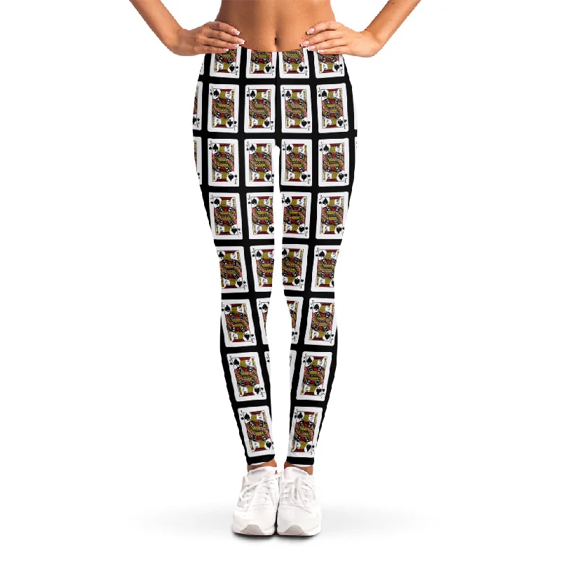 Jack Of Spades Pattern Print Women's Leggings Fashionable Tummy Control Leggings