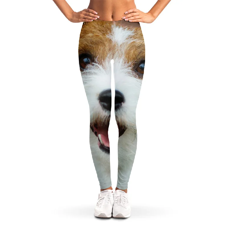 Jack Russell Terrier Portrait Print Women's Leggings Chic Workout Leggings