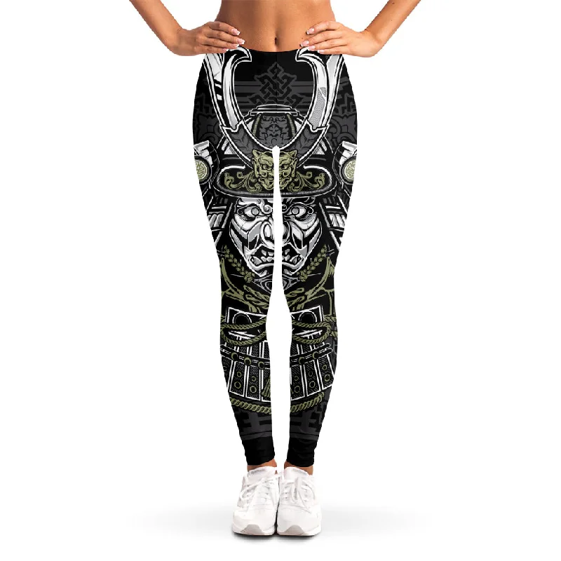 Japanese Samurai Warrior Print Women's Leggings Fashionable Quick-Dry Leggings