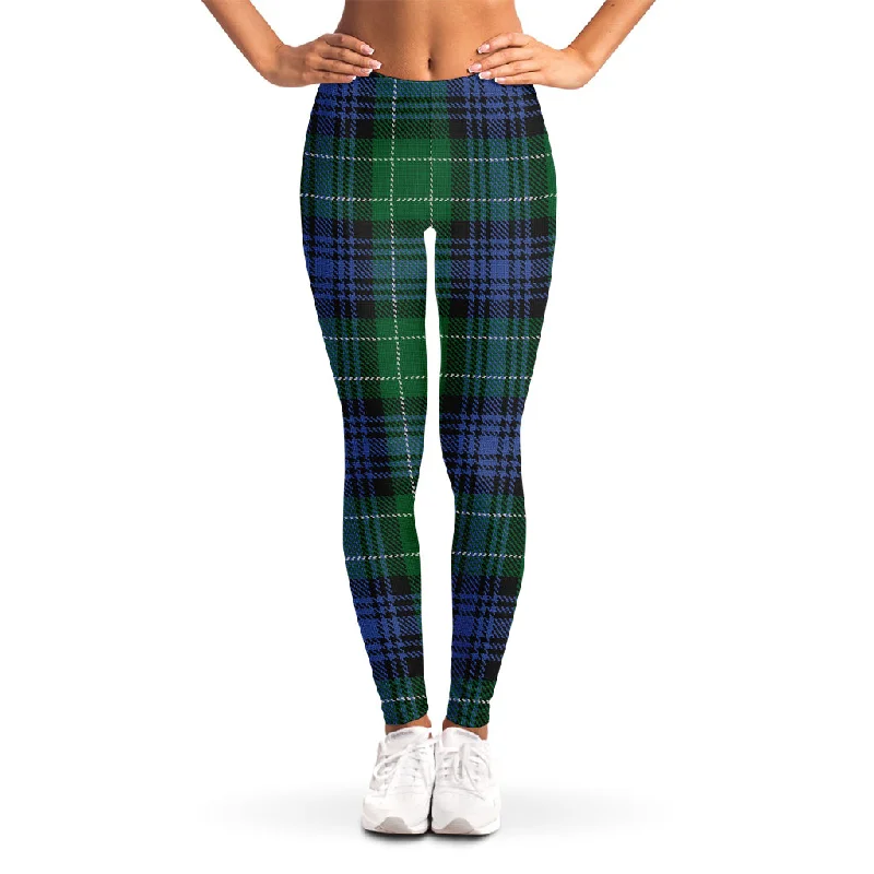 Knitted Scottish Plaid Print Women's Leggings Comfortable Leggings with Pockets