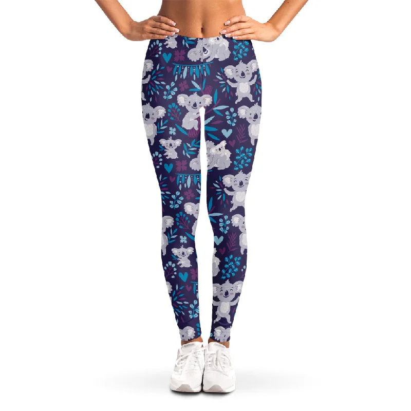 Koala Forest Pattern Print Women's Leggings Comfortable Tummy Shaping Leggings