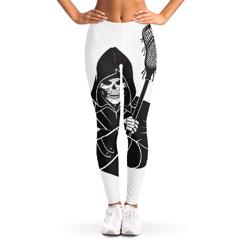 Lacrosse Skull Print Women's Leggings Trendy Fitness Leggings