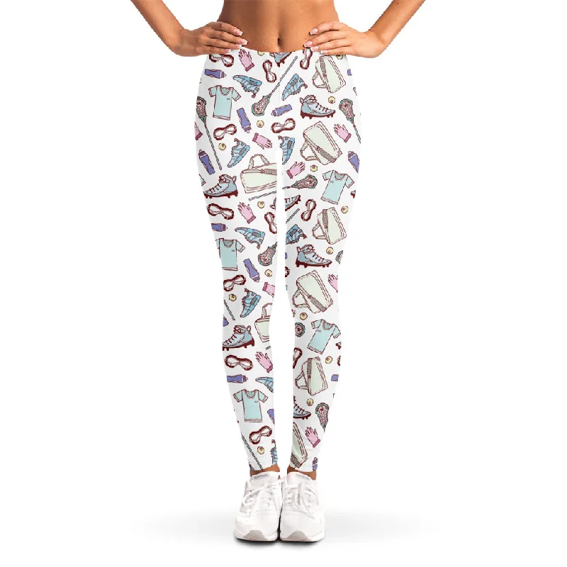 Lacrosse Sport Pattern Print Women's Leggings Stylish Athletic Wear Leggings