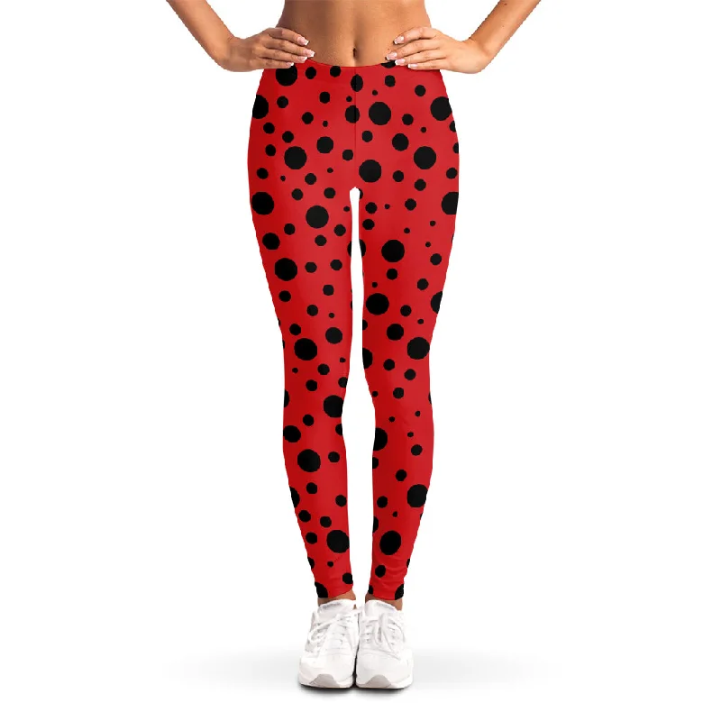 Ladybug Spots Pattern Print Women's Leggings Cozy Lounge Pants Leggings