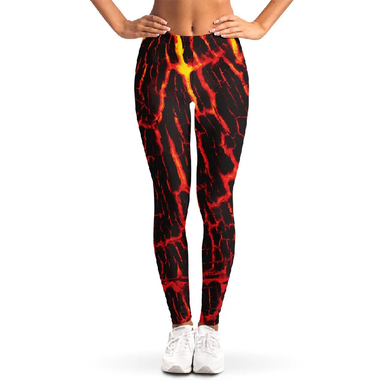 Lava Burning Print Women's Leggings Stylish Stretch Pants Leggings