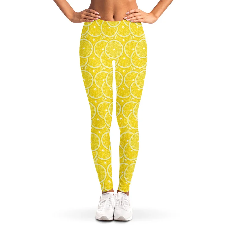 Lemon Slices Pattern Print Women's Leggings Comfortable Yoga Tights Leggings