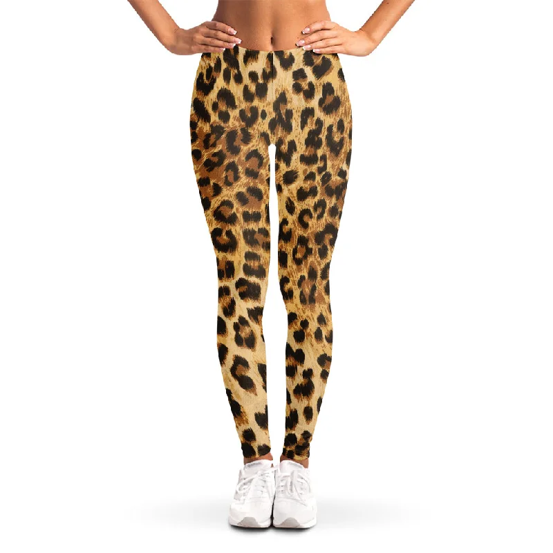 Leopard Pattern Print Women's Leggings Comfortable Capri-Length Leggings