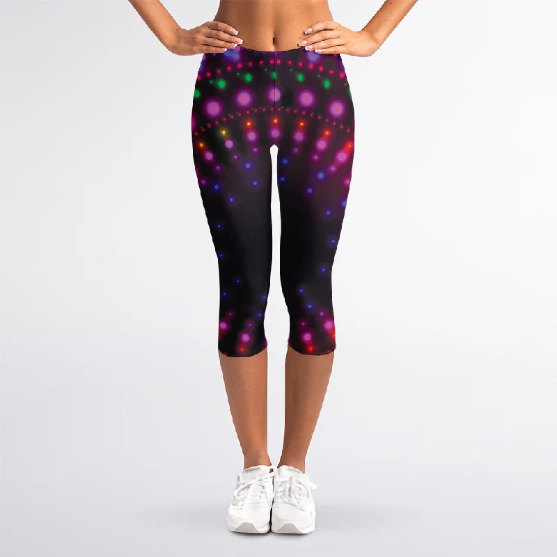 Light Mandala Print Women's Capri Leggings Fashionable Floral Active Leggings